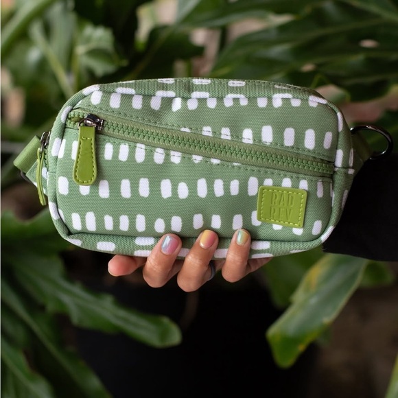 radrev Handbags - RadRev Green and White Patterned Crossbody Bag
